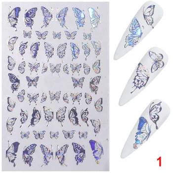 

Nail Art Laser Gold and Silver Butterfly Sticker Spring Summer Butterfly Designs Manicure Nail Sticker SMJGood