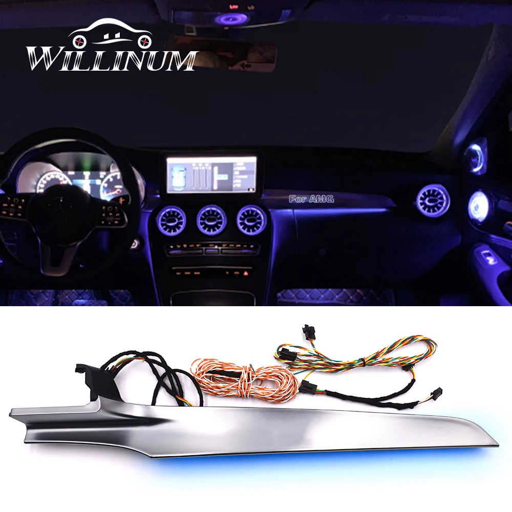 

Car ambient lights Copilot position for Benz W205 ABS turbine outlet lamp front air condition vent inlet center console lighting