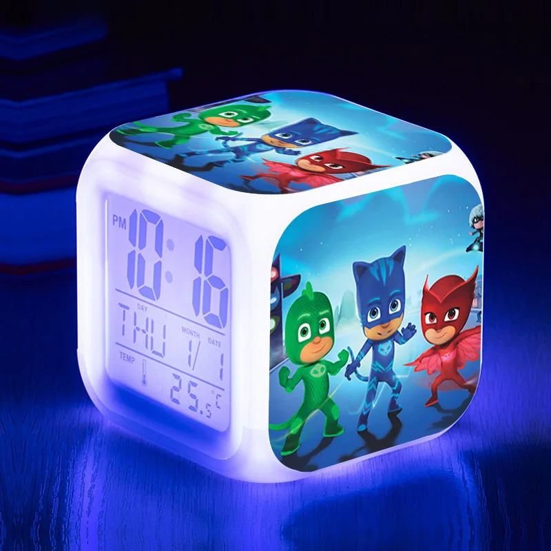 Pj Masks СВЕТОДИОДНЫЙ Красочный ночной Светильник с мультяшным рисунком, будильник, кошачий патруль, овлетка, Гекко, Pj Mask Juguete, часы, игрушки для детей, подарок на день рождения - Цвет: 1pcs