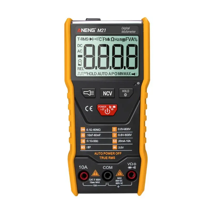 

M21 Auto Range Multimeter True RMS Digital 6000 Counts NCV Flashlight Multimeter