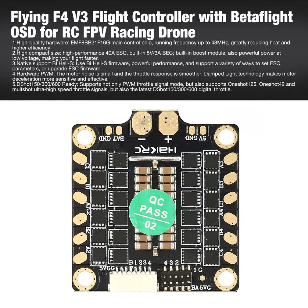 30A 4 в 1 BLHeli_S/Dshot150/300/600 ESC Скорость контроллер с 5V BEC для скоростного радиоуправляемого дрона квадрокоптера мультикоптера аксессуары «камень, ножницы, бумага»