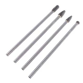 

4Pcs Efficient Double Cut Long Reach Burr Grinding Milling Tungsten Steel Carbide Set