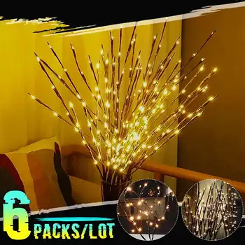 

6pc Coquimbo 20 Bulbs LED Willow Branch Lamp Battery Powered Natural Tall Vase Filler Willow Twig Lighted Branch Home Decoration