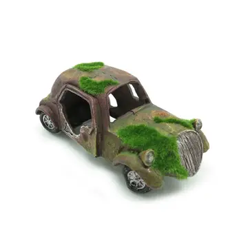 

Non-toxic Safe Moss Imitation Antique Car Shape Fish Tank Decoration Ornament Aq 37MB