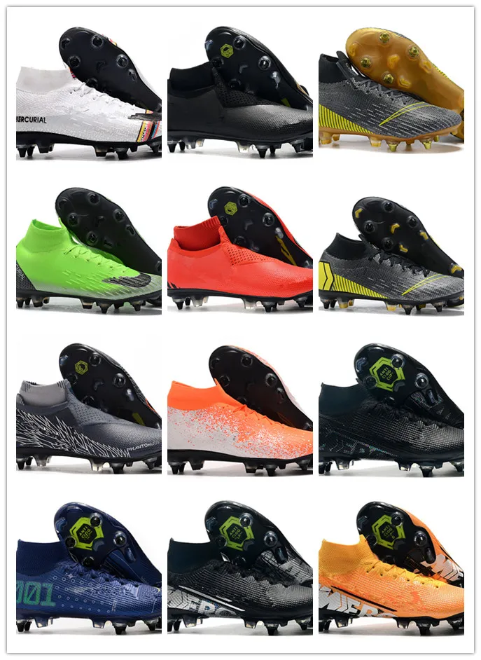 

2019 top quality mens soccer shoes Superfly 7 Elite SG-PRO AC SG soccer cleats cheap football boots scarpe da calcio