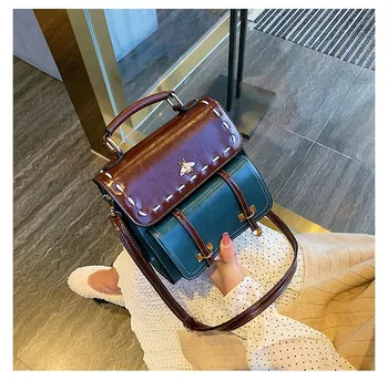 

Luxury Designer Bee Backpack Women Mini Bookbag Leather Shoulder Bag for Lady Korean Fashion Classic Schoolbag for Girls