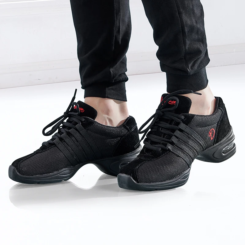Zwarte Moderne Dans Sneakers Jazz Schoenen Gymnastiek Zachte Mesh Suede  Dansschoenen Praktijk Sneakers|Dansschoenen| - AliExpress