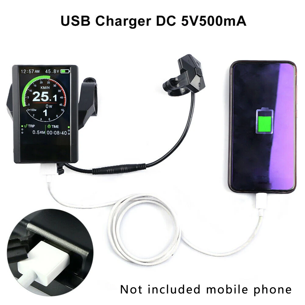 Аксессуары Интерфейс USB Электрический велосипед Открытый Велоспорт цветной дисплей Водонепроницаемый среднемоторный привод подсветка скорость простота использования