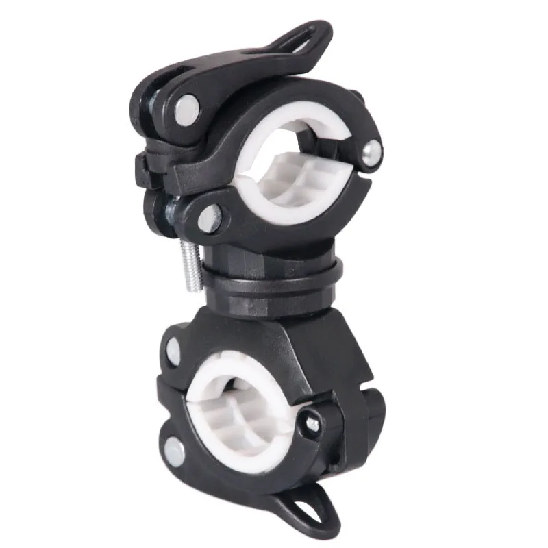

360° Bicycle Flashlight Clip Holder Mount Clamp For LED Head Lights Lamp Torch