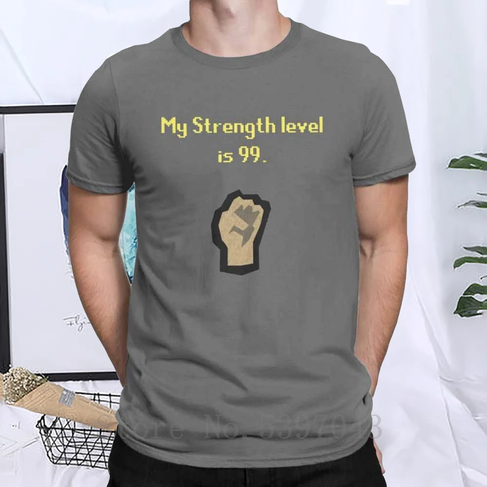 

Men's Runescape Strength T Shirt Old School 99 Strength Cotton Plus Size Tees Clothes Graphic T-Shirt Short Sleeve Printed