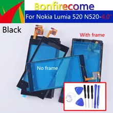 Для Nokia Lumia 520 N520 сенсорный экран панель дигитайзер сенсор Переднее стекло Внешний сенсорный экран Замена 4,0 дюймов
