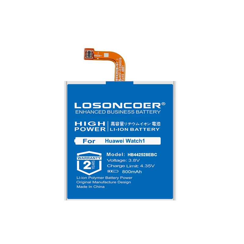 LOSONCOER 800 мАч HB442528EBC батарея для HUAWEI Watch 1 Watch1 1st Gen HB442528EBC батареи бесплатные инструменты подставка держатель наклейки