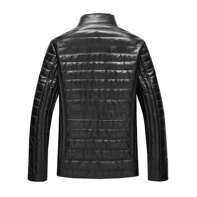 

Men's Leather Jacket Autumn Winter Duck Down Sheepskin Coat Male Real Mink Fur Collar Plus Size 6XL Jacket GYG13104 LWL