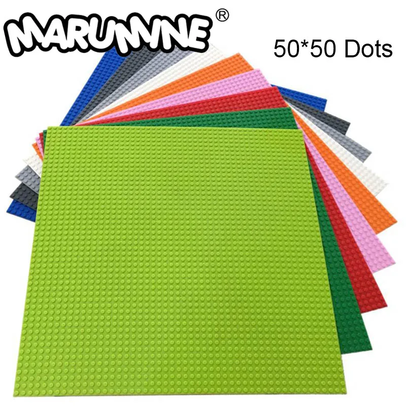 Marumine-placa Base de 50x50 puntos para niños y niñas, 5050 bloques, piezas, DIY, clásico, juego de Ladrillos educativos