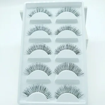 

747 5-Pairs Entirely Handmade False Eyelashes Fashion Popular Natural Realistic Makeup Eyelash Extension Tools