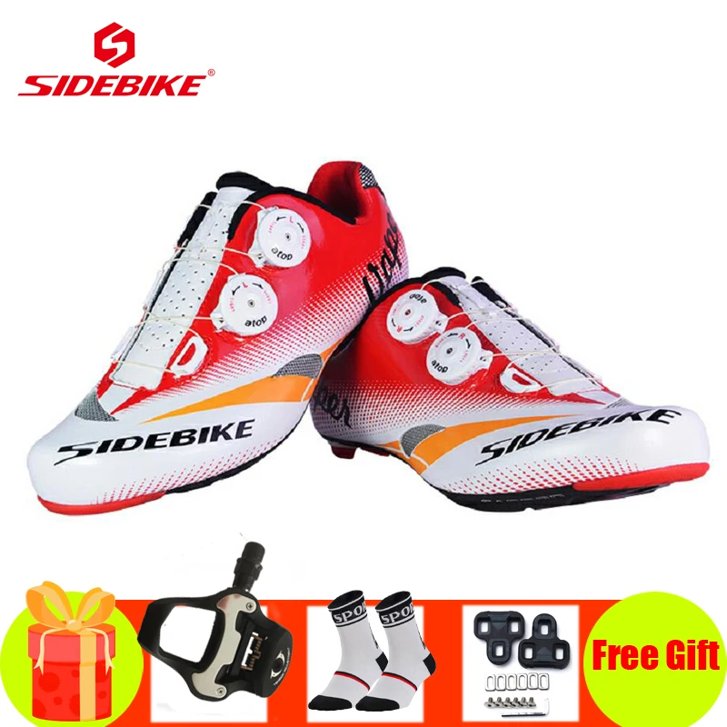 

Sidebike Road Bicycle Shoes Carbon Fiber Shoes Add Pedals Professional Cycling Sneakers Self-Locking Breathable Ultra-Light Shoe