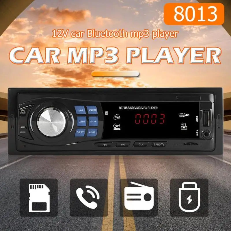 SWM 8013 одиночный 1 DIN автомобильный стерео MP3 плеер в тире головное устройство Bluetooth USB AUX FM радио приемник