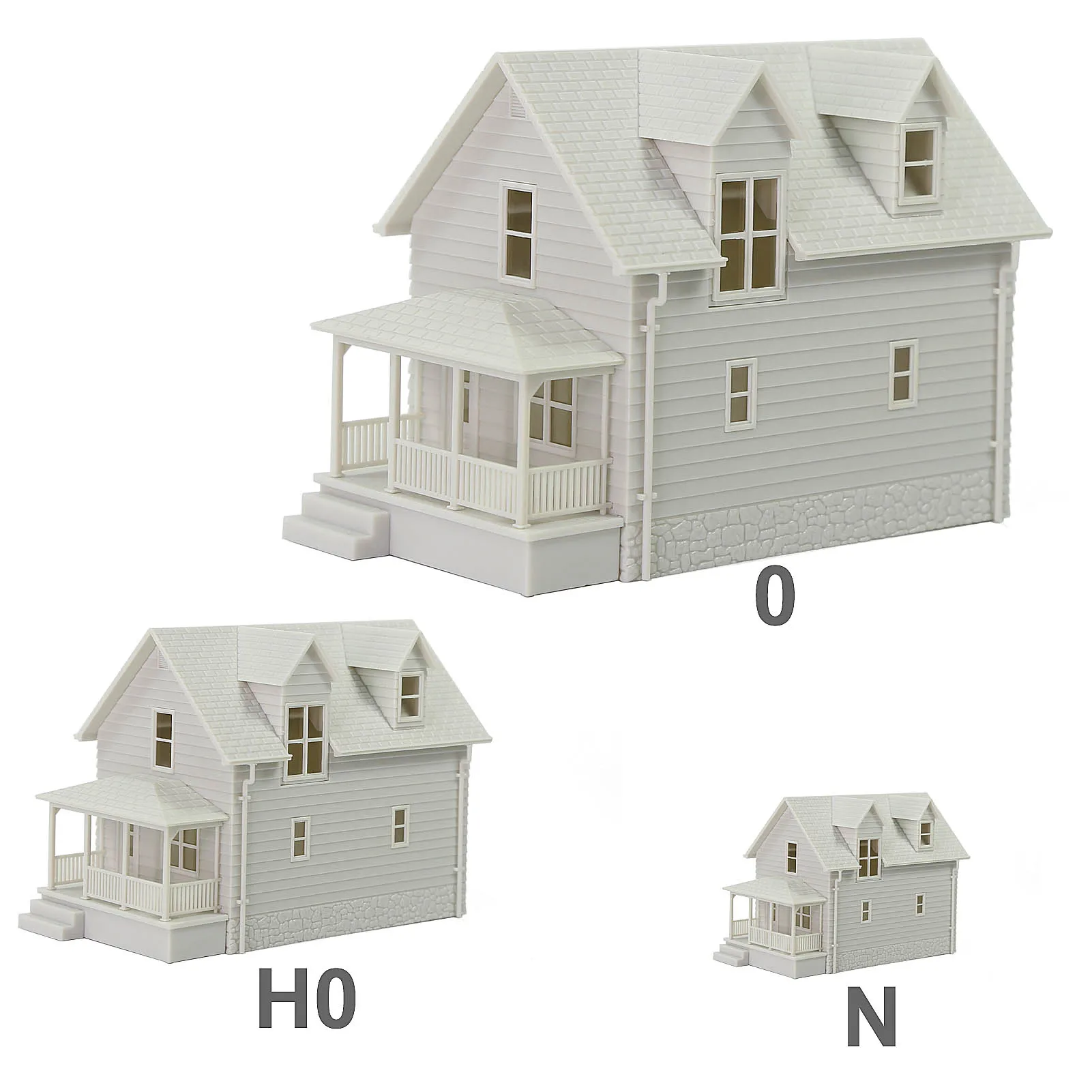 1 Unit Model Railway Layout O HO N Scale Village House White Blank Architectural Buildings Unassembled - Image 2