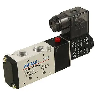 DC 24V одиночная катушка двухпозиционный пятипозиционный электромагнитный клапан Zynke