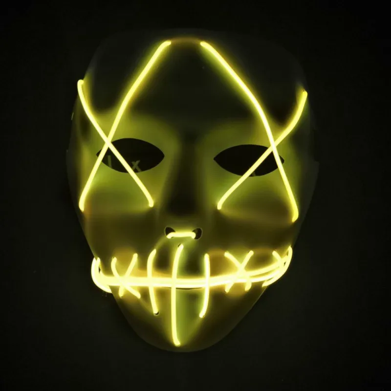 Halloween Luminous Full Face Covered Mask Glowing Voice Control Cosplay Party Mask