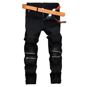 

Men Jeans Denim Slim Fit Pants Black Biker Casual Designer High Quality Fashion cotton new jean for male large size jeans