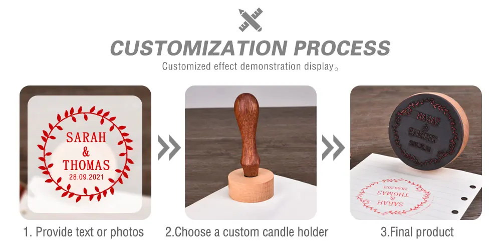 Description Picture 3 of itemPersonalized Seal Stamp Wood Weddding Sealing Stamp For Cards Envelopes Wedding Invitations Gift Packaging Scrapbooking
