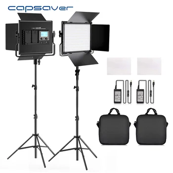 

capsaver L4500K 2 Sets Photographic Lighting LED Video Light Bi-color Dimmable Studio Lamp with Tripod Stand for Youtube Shoot