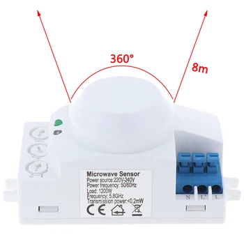 

1Set SK-810 220V 5.8GHz Microwave Movement Motion Detector Sensor Switch