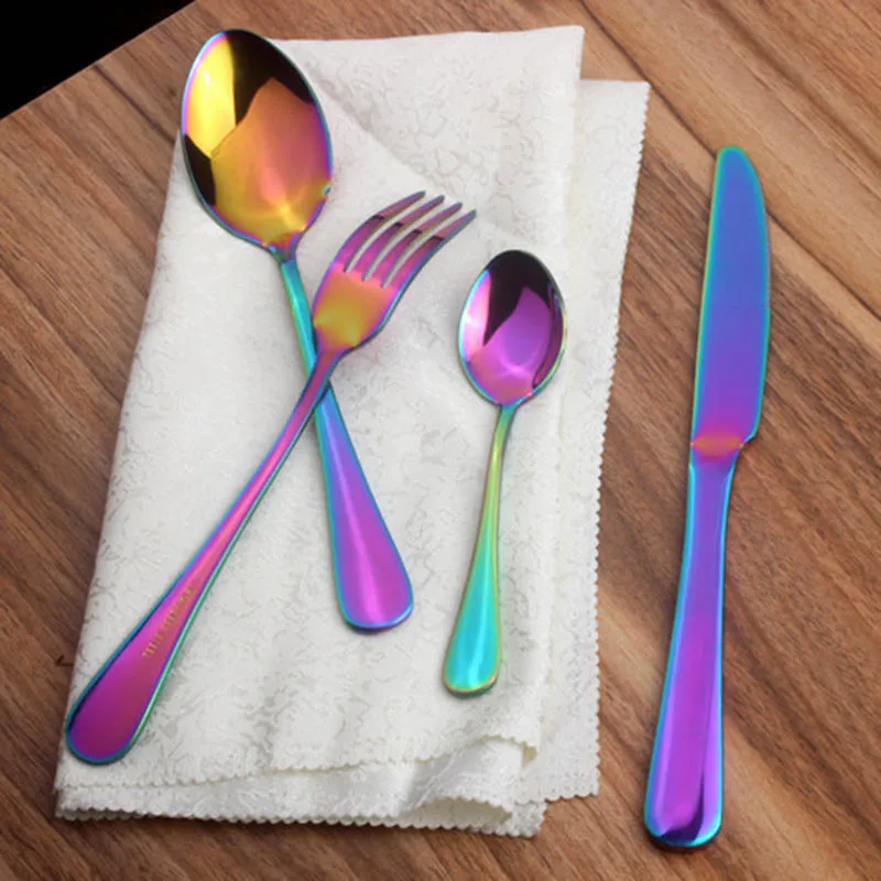 1pc/ 4pcs Dinner Wedding Tableware Set Restaurant Travel Cutlery Spoon Stainless Steel Fork Scoops Silverware | Дом и сад