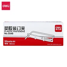 Deli 80 мм устойчивый к изгибу пластиковый зажим для переплета многоразовые 50 комплектов/коробка 5548