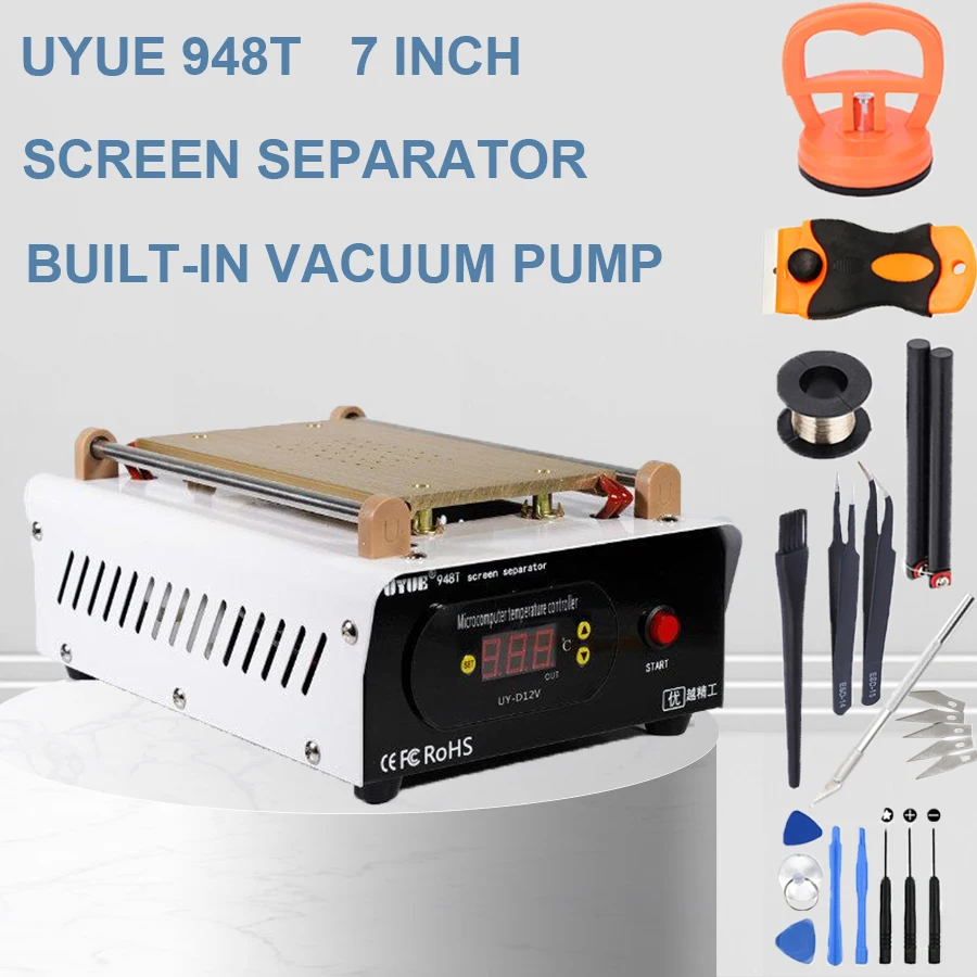 

UYUE 948T Preheat Separator Touch Screen Separator Machine Built-in Vacuum Pump Split Screen Machine Heating Platform 7 Inches