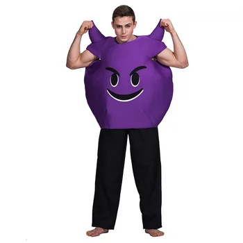 

Devil Face Jumpsuit Cute Cosplay Halloween Christmas Costume Funny for Adult Man and Woman dressing Emoticon simle Costumes