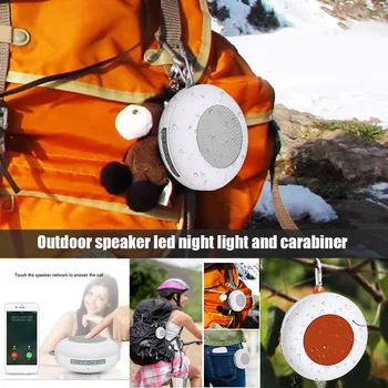 

Hot Wireless Bluetooth Speaker LED Night Light Touching Sensor Bedside Lamp Waterproof with Carabiner MVI-ing