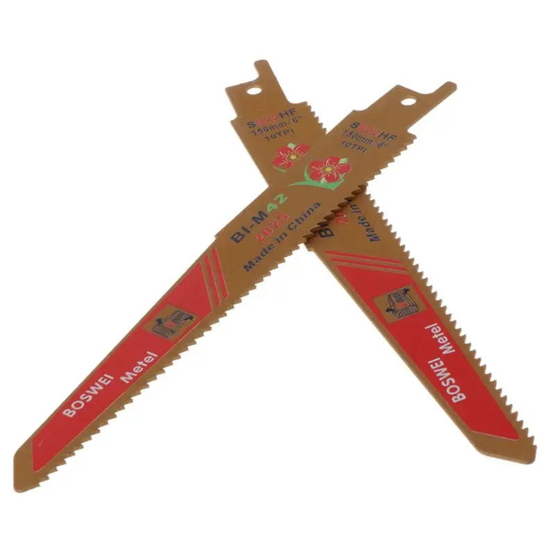 

2PCS Gold BIM Reciprocating Sabre Saw Blades Set for Cutting Metal Professional S922HF Tools Kit 28TC