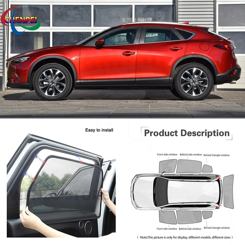 

For Mazda CX-4 Car Full Side Windows Magnetic Sun Shade UV Protection Ray Blocking Mesh Visor Car Decoration Accessories