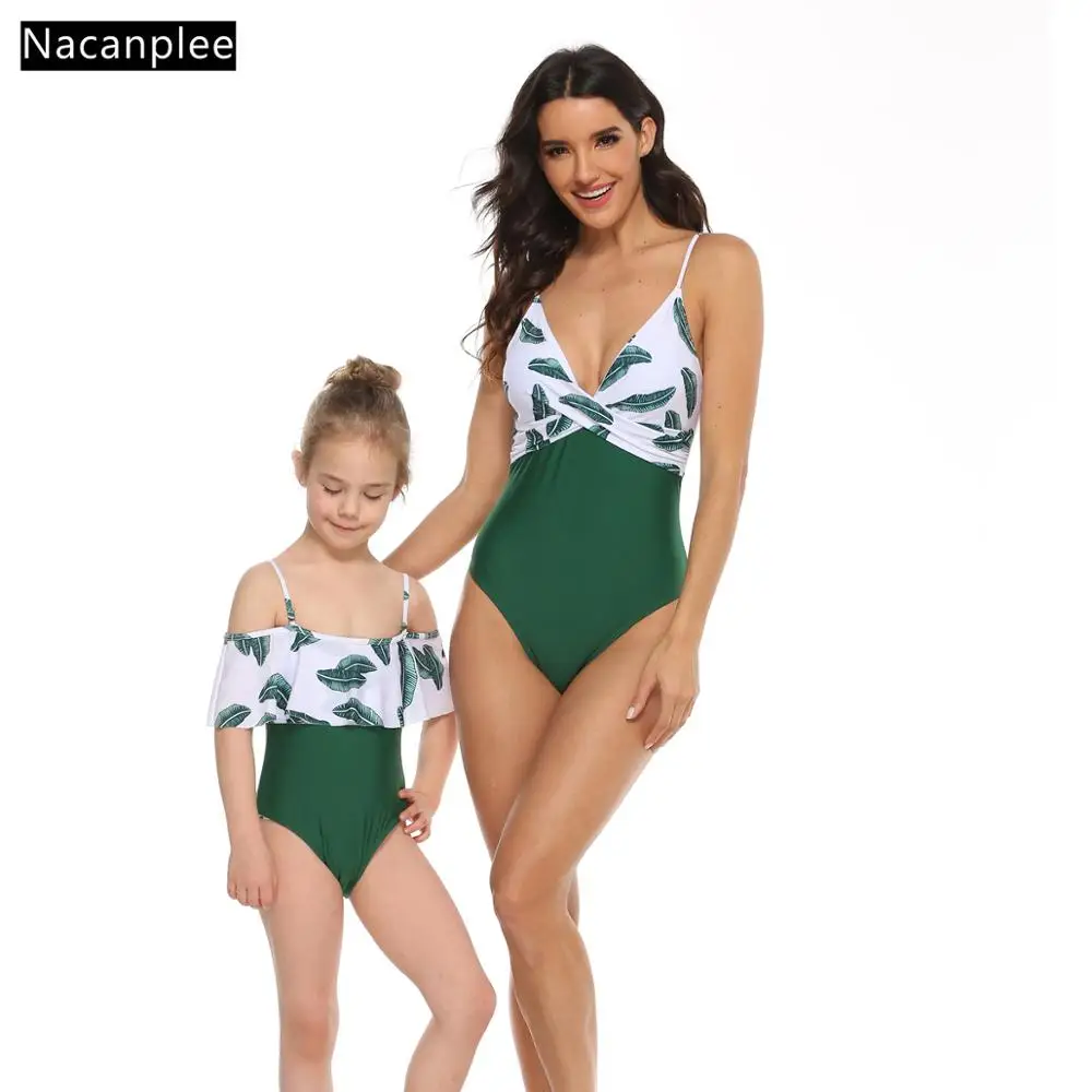 

NACANPIEE Mother Daughter Swimsuit Mom and Daughter Bathing Suit Swimwear Family Matching Clothes Mommy and ME Bikini