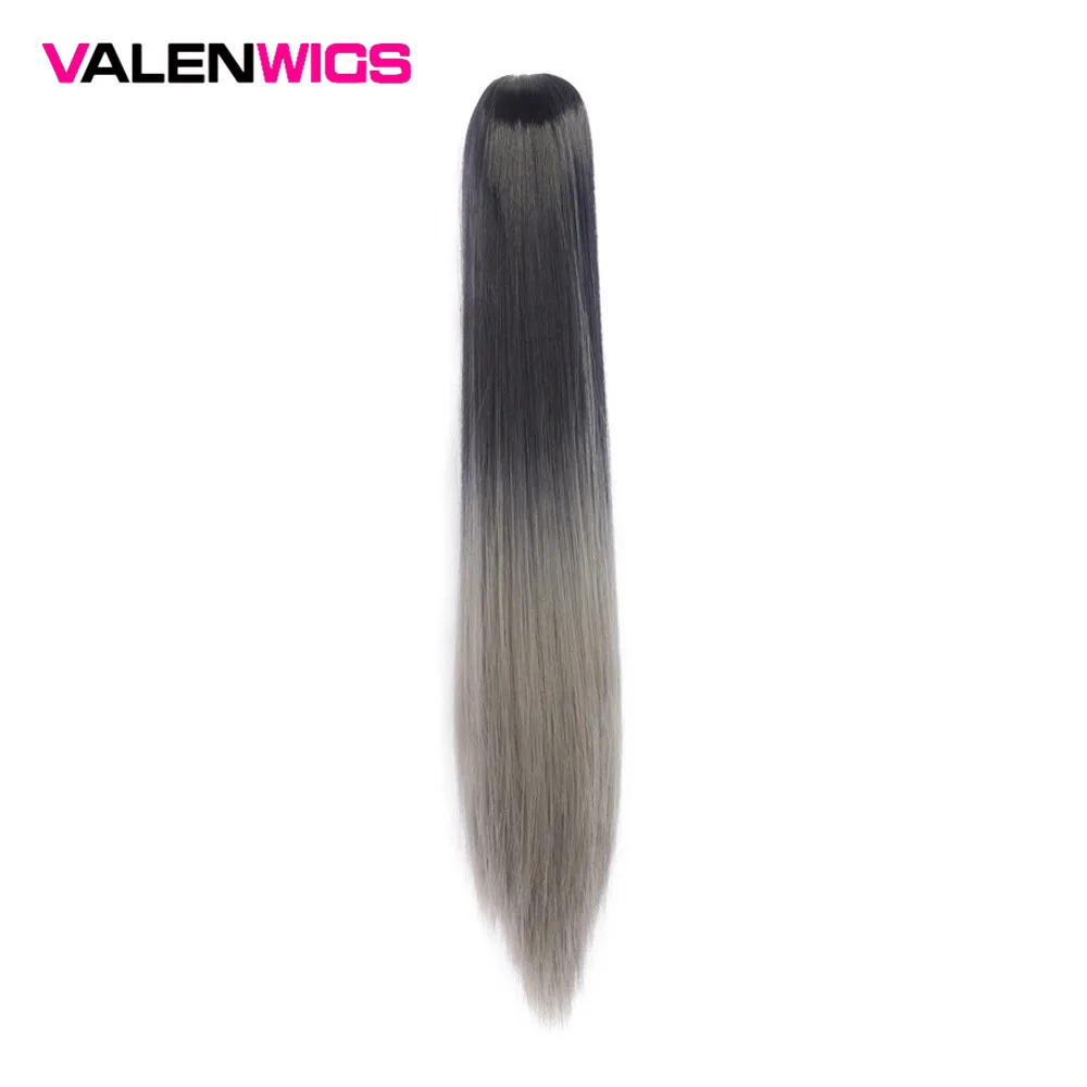 

ValentWigs 24'' Ombre Color Claw Ponytail Clip In Synthetic Hair Extensions Long Straight Ponytail Hair Accessories for Women