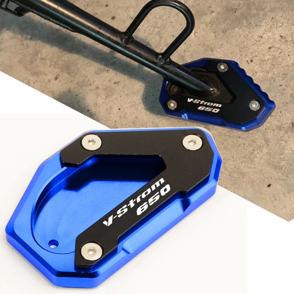 Color : A Machine Kickstand Pad Platte Vergrößerungsplatte Für DL650 V-Strom Vstrom 650 V Strom 2012-2019 2018 2017 Motorrad CNC Side Kickstand Stand Extension 