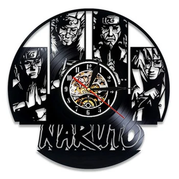 

Naruto Vinyl Record Wall Clock Modern Design Anime Theme Naruto Uchiha Sasuke Vintage 3D Clocks Art Wall Watch Gifts for Teen