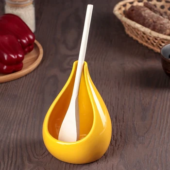 

Stand with a Farbe spoon with a wooden spoon, yellow 3900655