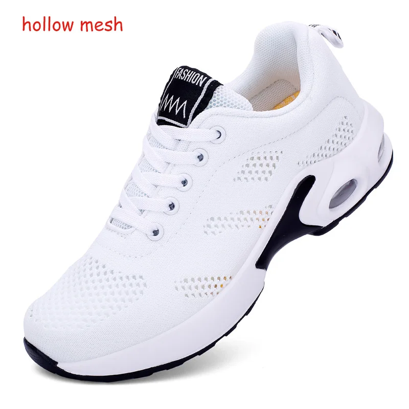 Hollow Mesh White Женские кроссовки; повседневные сетчатые кроссовки; цвет розовый; женская обувь на плоской подошве; легкие мягкие кроссовки; дышащая обувь; Баскетбольная обувь размера плюс - Цвет: Hollow Mesh White