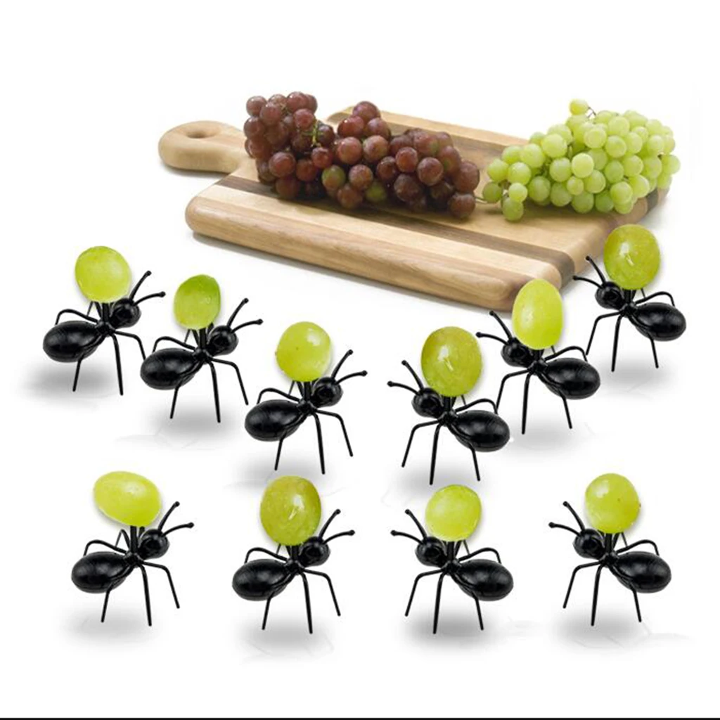 12Pcs Reusable Ant Food Pick, Fruit Toothpicks, Dessert Fork, Cocktail Picks for Snack Cake Dessert Kids Party Accessories