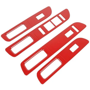 

4Pcs Red Window Lift Panel Switch Covers for 2009 2010 2011 2012 2013 2014 Ford F150