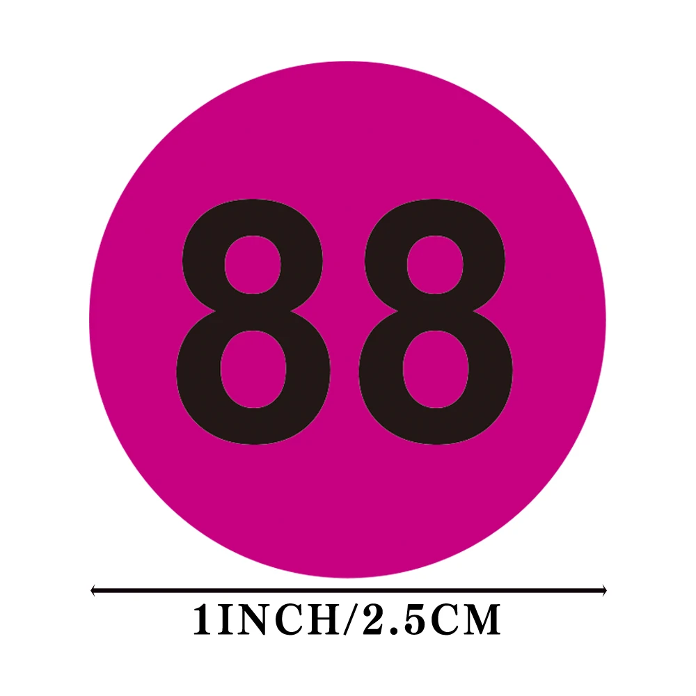 학교 사무용품 정리 스티커, 재고 보관용 자체 접착 데칼, 연속 번호 스티커, 1-100 인치, 500 개