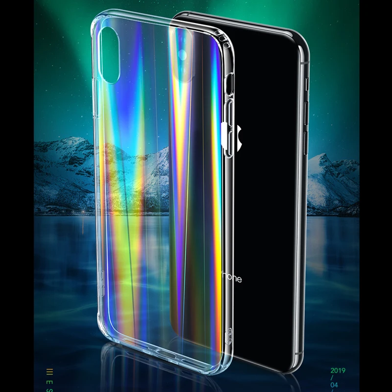 Aurora tempered glass phone case for iPhone 11 pro x xr xs max 8 7 6 plus |