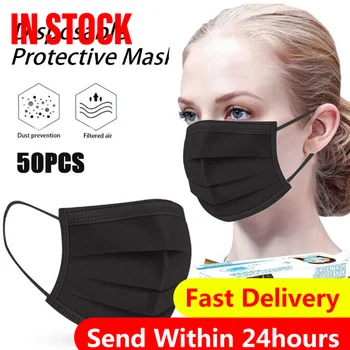 

50 pcs Disposable Face Mask Nonwoven 3 Layers breathable Protective Face Mask Cover Anti-Dust Mouth Filter Masks Mascarillas