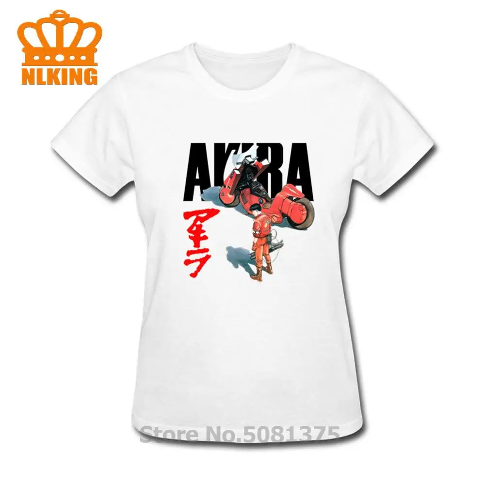 Белая футболка Akira Kaneda с японским аниме Женская хлопковая для мотоциклистов