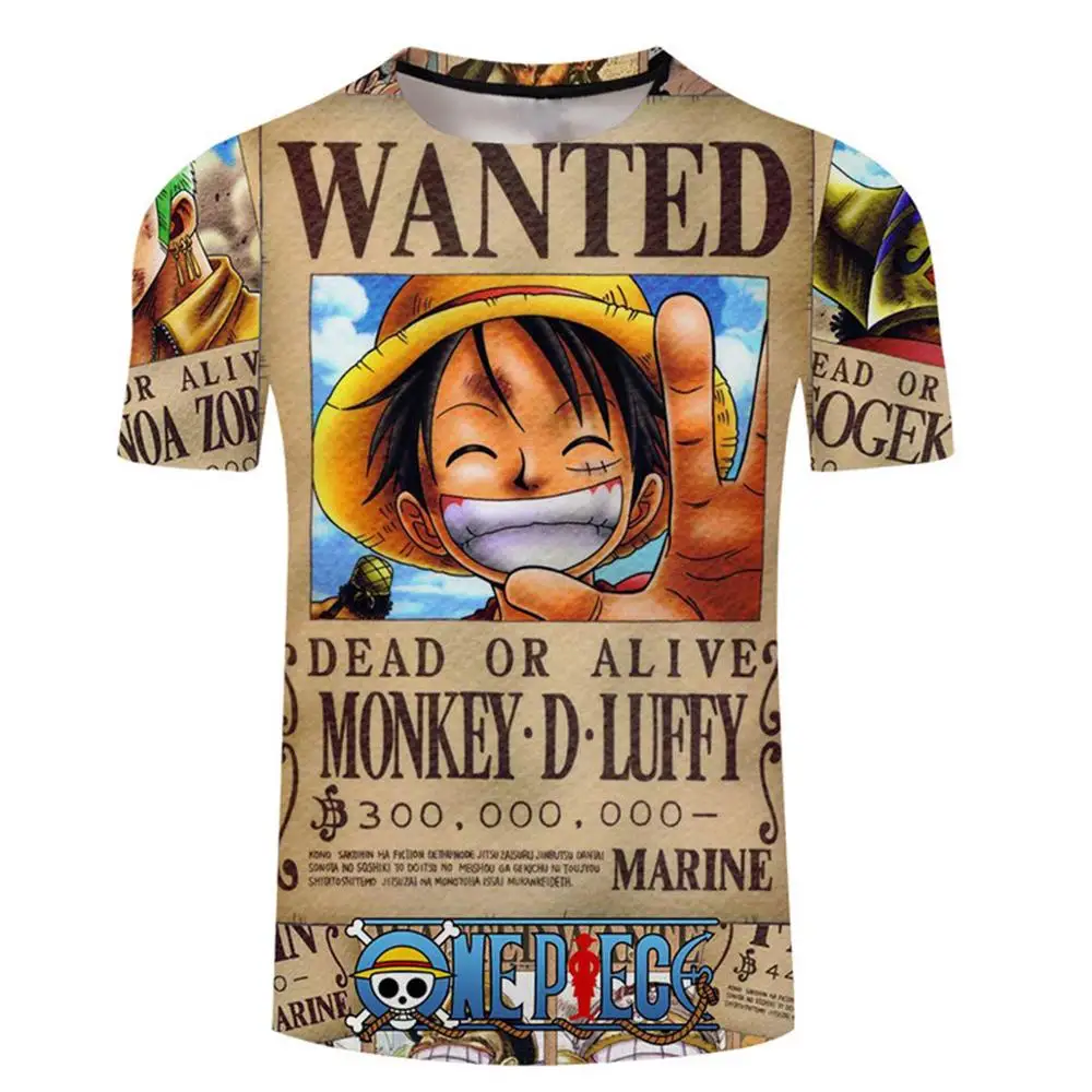 Новинка, цельная футболка с 3D принтом, Мужская футболка с забавным рисунком, летняя повседневная футболка с обезьянкой D Luffy, хип-хоп Уличная одежда - Цвет: LE159