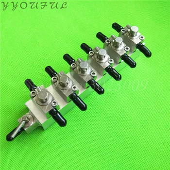 

Large format printer Liyu gongzheng printhead cleaning 3 way cleaner valve units assembly 6 unit metal hand valve 1set