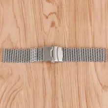18 мм, 20 мм, 22 мм, серебристый сетчатый ремешок для часов для мужчин, сменный мужской ремешок из нержавеющей стали, веб-ремешок, одноцветные наручные часы, браслет